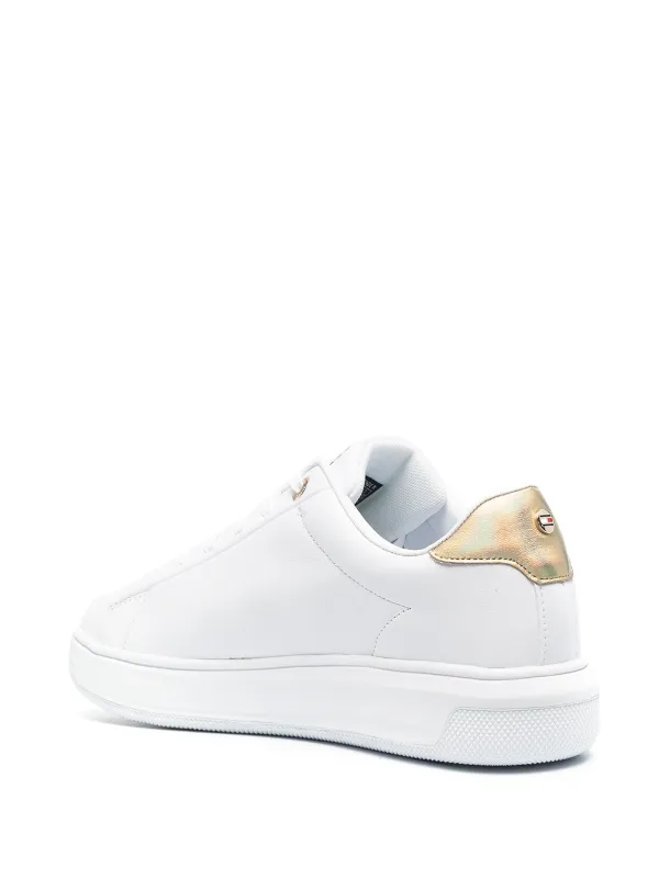 Tommy Hilfiger white metallic-panel low-top sneakers for women | FW0FW05725  at Farfetch.com