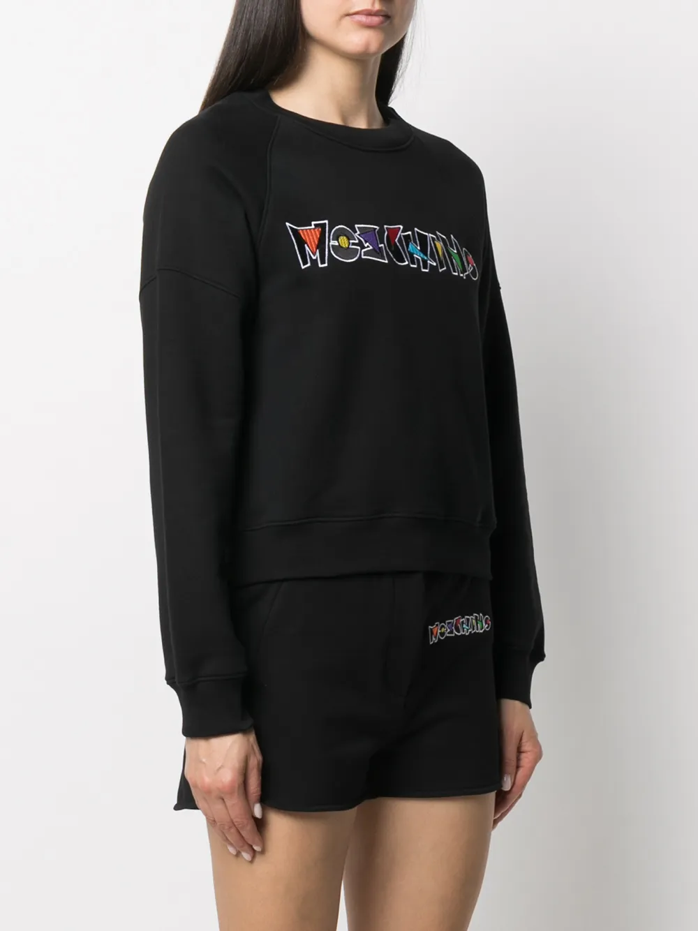 фото Moschino толстовка с круглым вырезом и логотипом