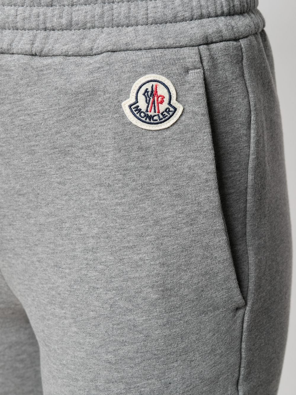 Shop Moncler Logo-patch Tapered Track Pants In Grey