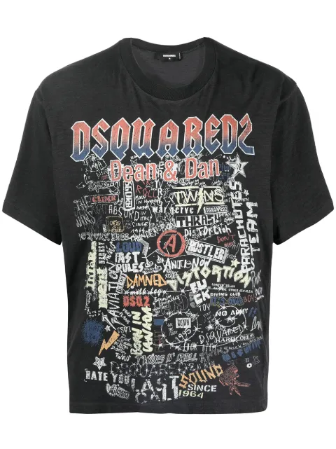Dsquared2 تيشيرت بأكمام قصيرة وطبعة شعار الماركة