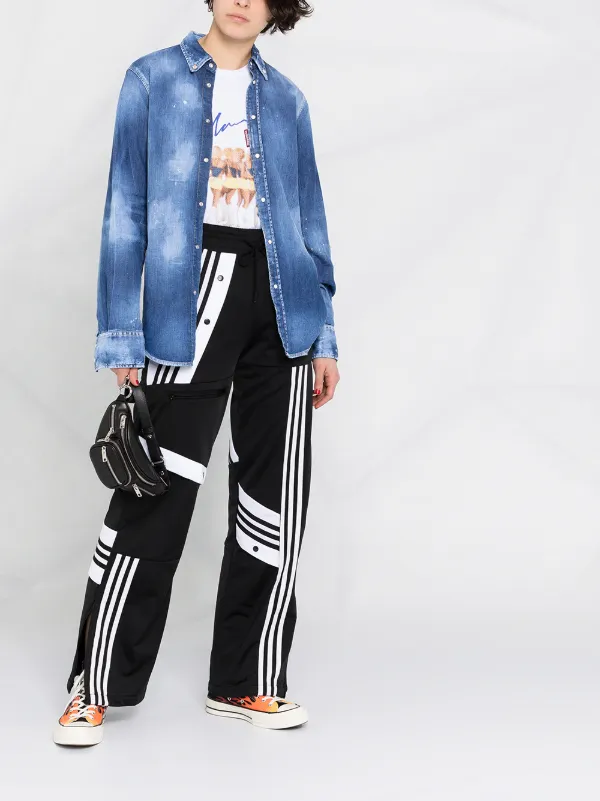 Dsquared2 distressed-effect button-down 