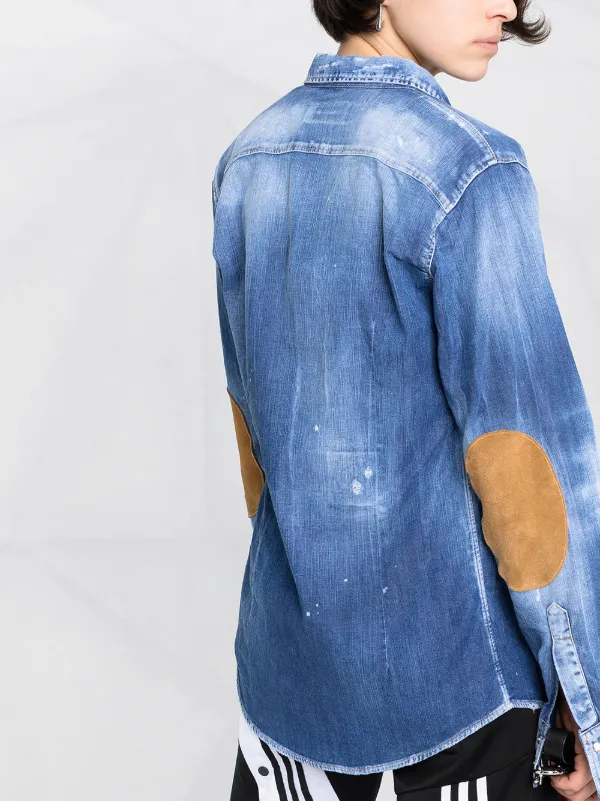 Dsquared2 distressed-effect button-down 