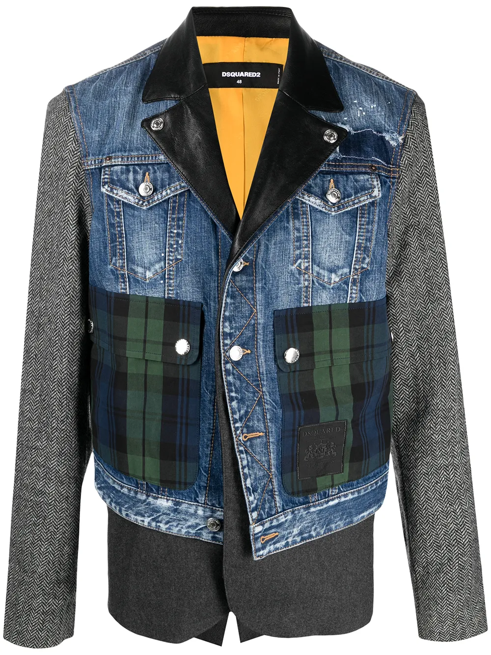 

Dsquared2 chamarra con diseño de patchwork y logo bordado - Azul