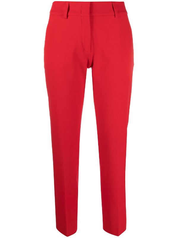 MCo Burgundy Red Stretch Tapered Trousers  MCo