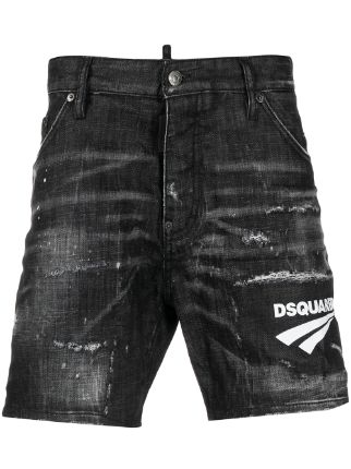 Dsquared2 Short Jeans Com Logo e Efeito Desgastado - Farfetch