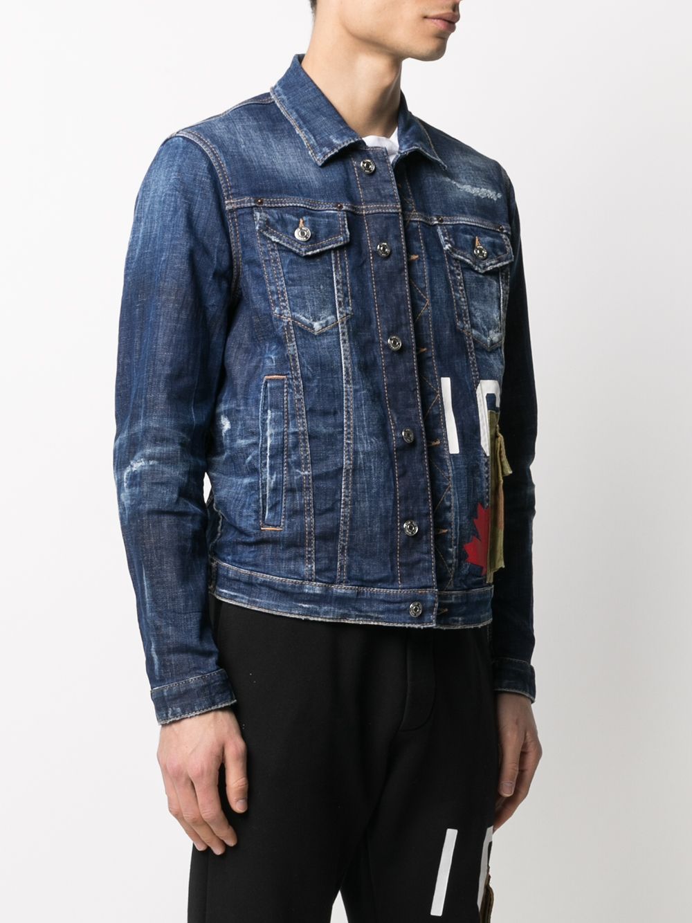 Dsquared2 Flap Pocket Logo Denim Jacket - Farfetch