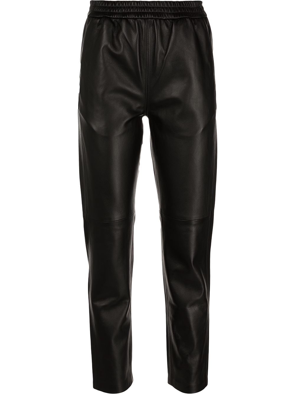 CO ELASTICATED LEATHER TROUSERS