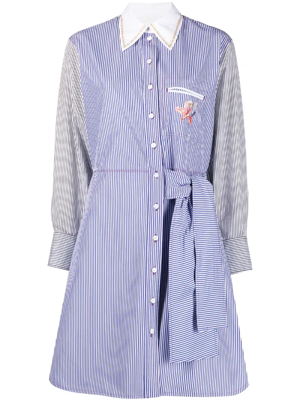 Chloé Pinstripe-pattern Shirtdress in Blue
