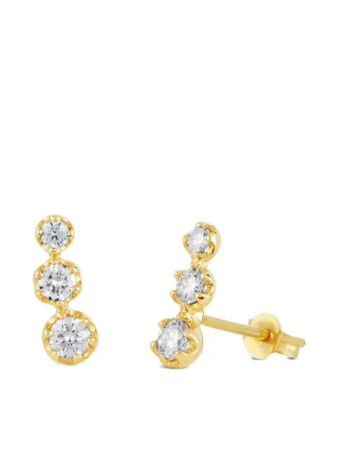 Dinny Hall 14kt yellow gold Elyhara diamond trio stud earrings