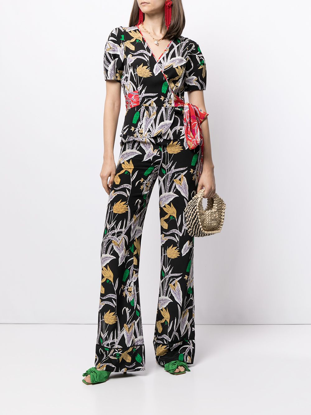 фото Dvf diane von furstenberg federica botanical-print palazzo trousers