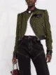Dsquared2 cropped leather-trim bouclé tweed jacket