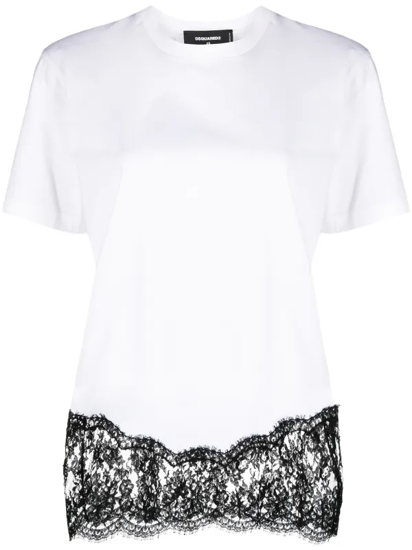 Dsquared2 lace-insert Crew Neck T-shirt 
