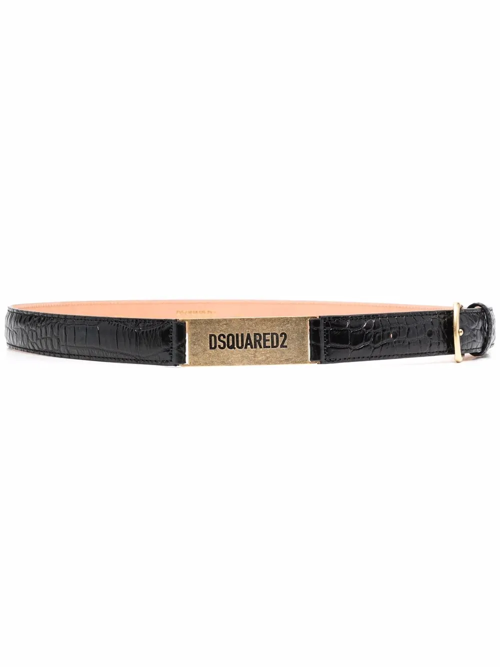 

Dsquared2 cinturón con efecto de piel de cocodrilo - Negro