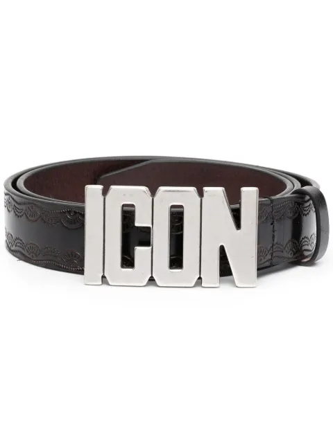 DSQUARED2 logo-plaque buckle belt