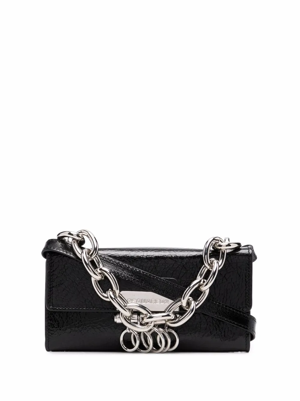 

Dsquared2 bolsa de mano con detalle de cadena - Negro