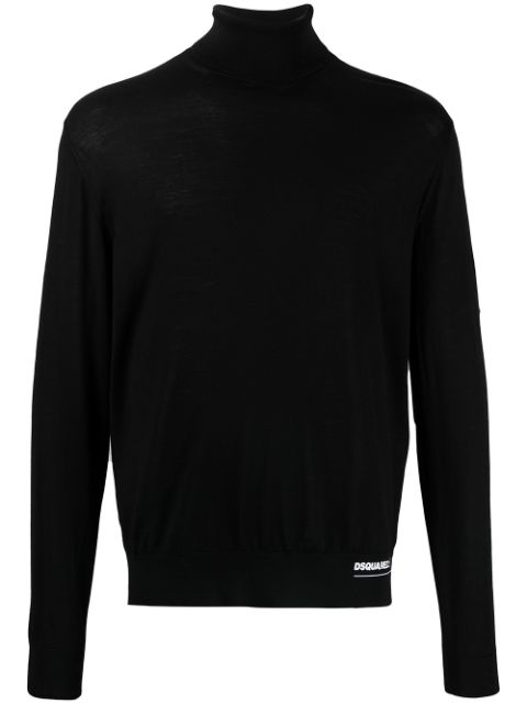 DSQUARED2 logo-patch roll-neck jumper Men