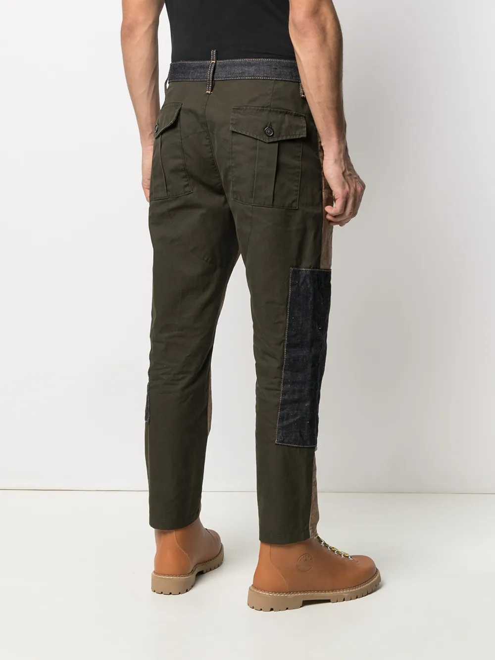 фото Dsquared2 зауженные брюки в технике пэчворк