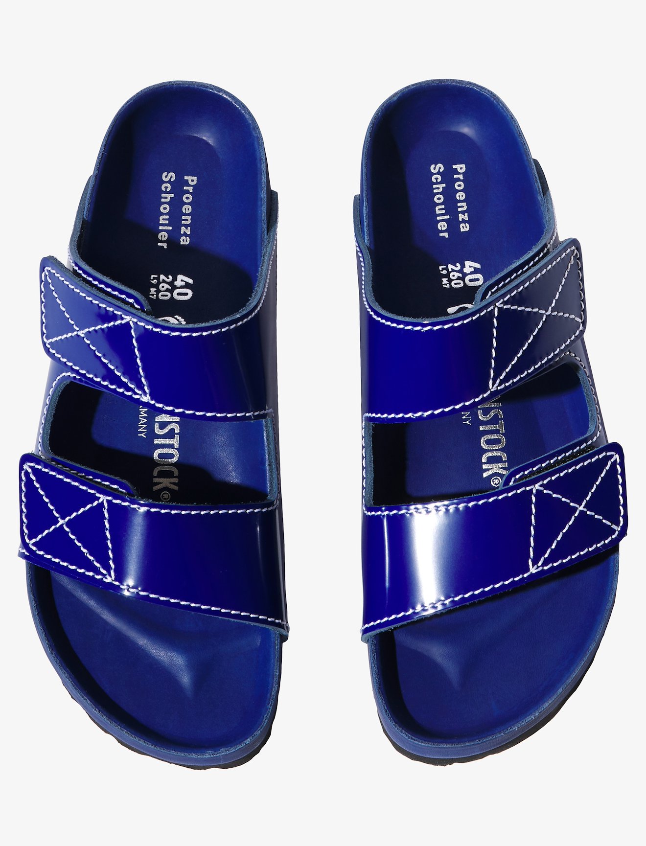 Birkenstock X Proenza Schouler Arizona Slides in blue | Proenza Schouler