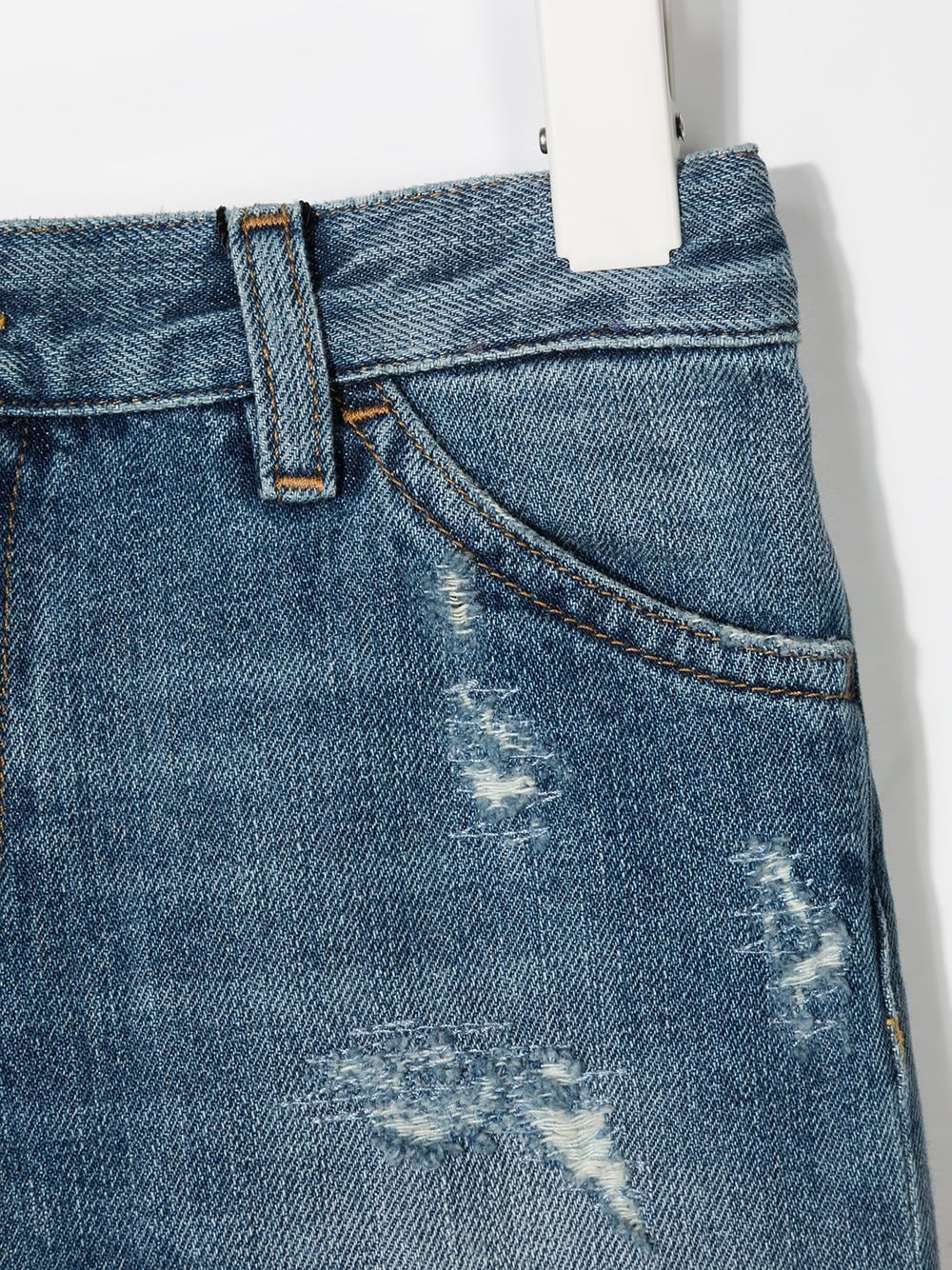 фото Dolce & gabbana kids узкие джинсы с эффектом потертости