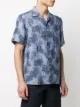 Eleventy leaf print linen shirt