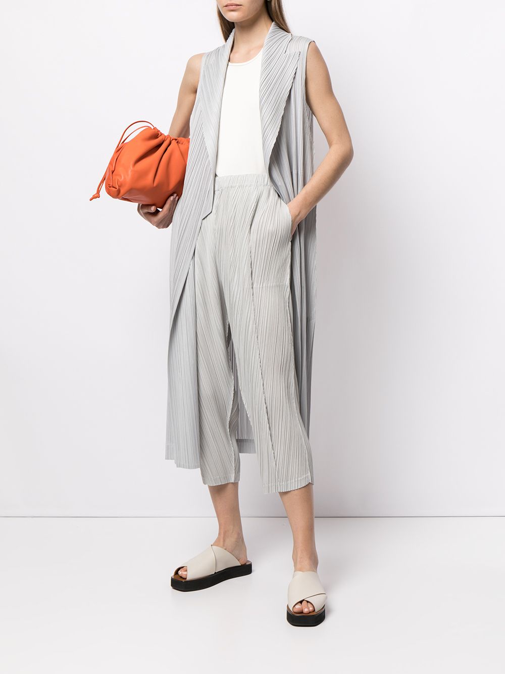 фото Pleats please issey miyake длинный плиссированный жилет