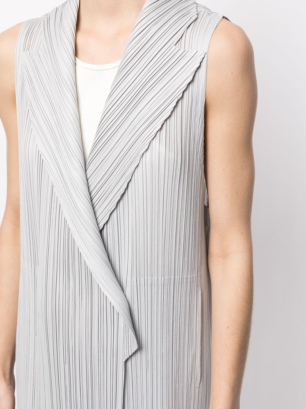 фото Pleats please issey miyake длинный плиссированный жилет