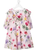 Monnalisa floral ruffle shift dress - Pink
