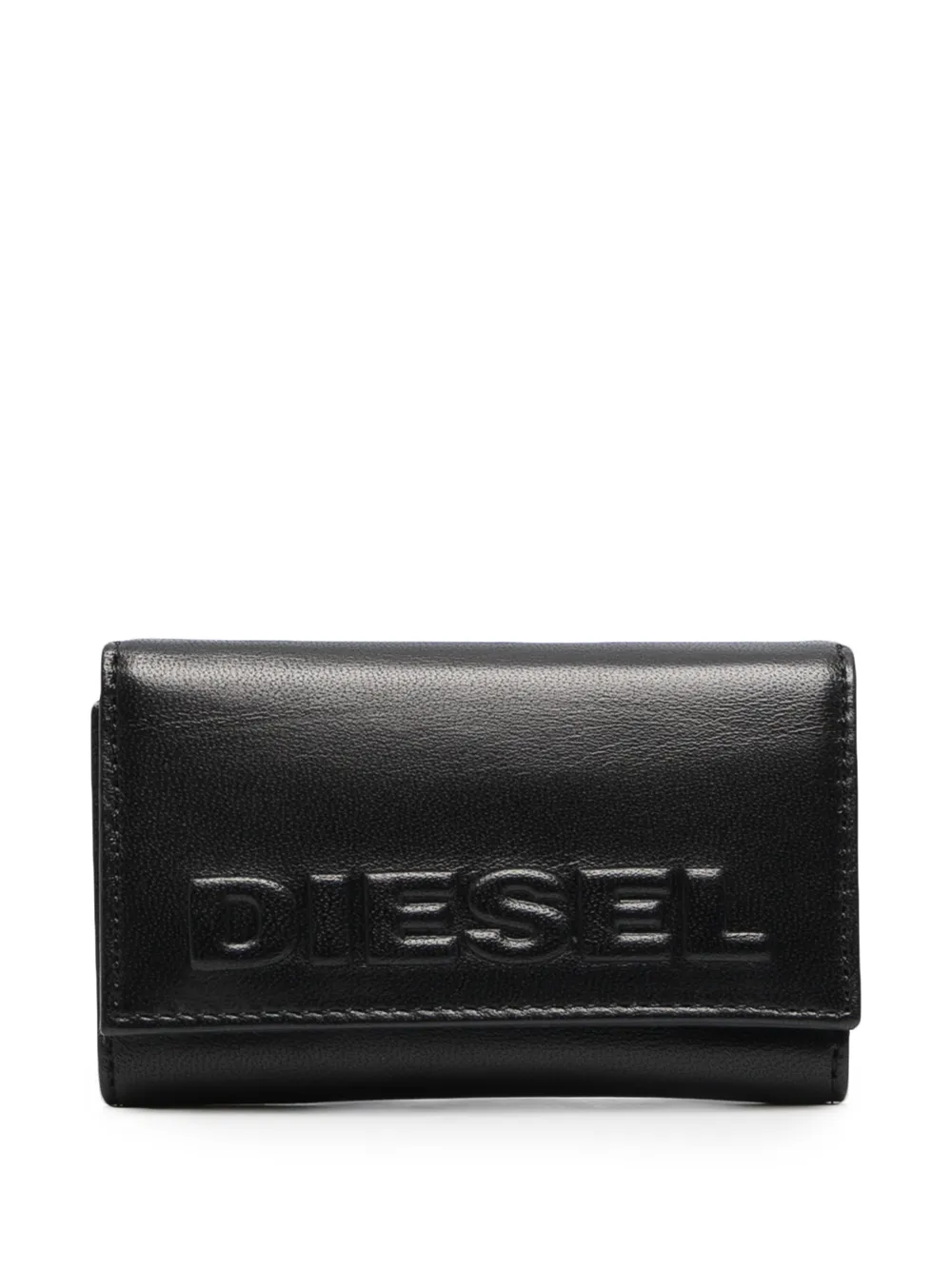 

Diesel embossed-logo key case - Black