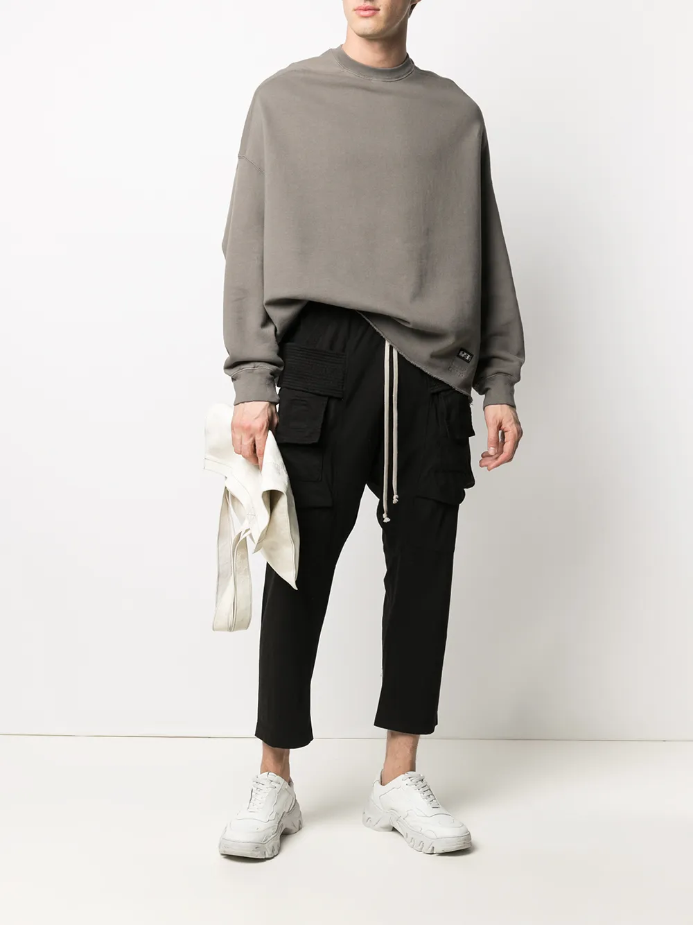 фото Rick owens drkshdw расклешенные брюки средней посадки