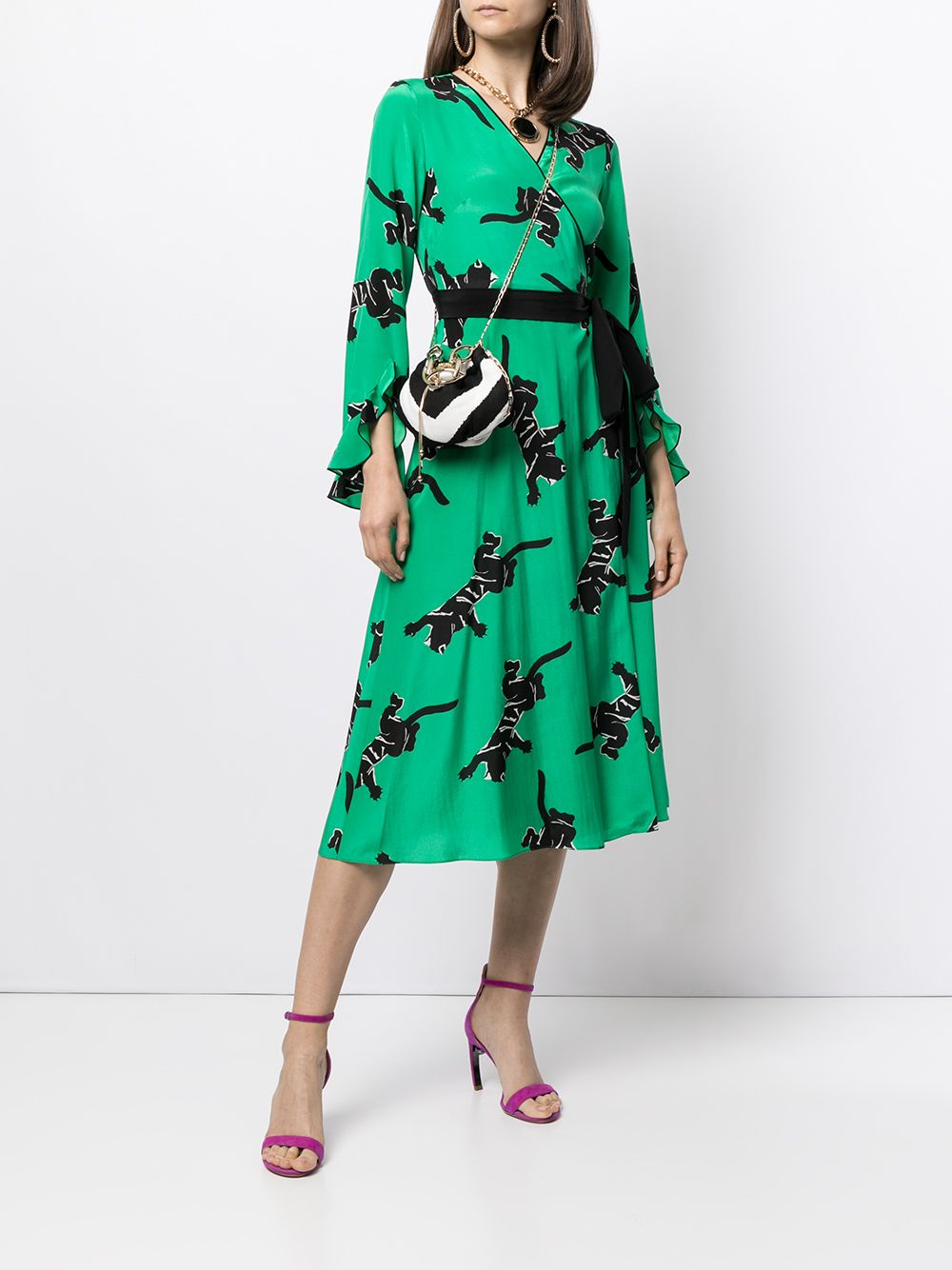 фото Dvf diane von furstenberg serena jaguar-print dress