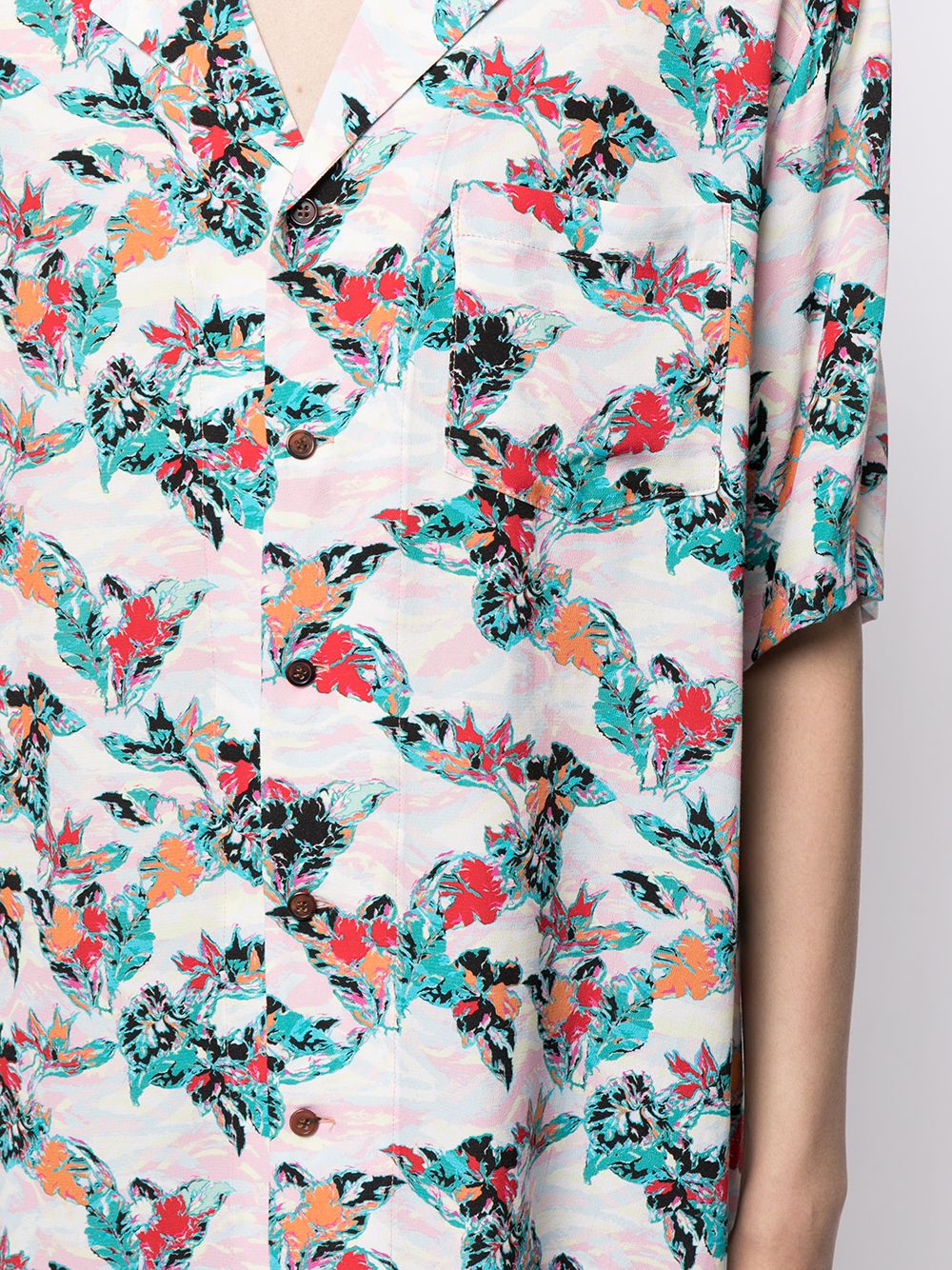 фото Sulvam гавайская рубашка с цветочным принтом