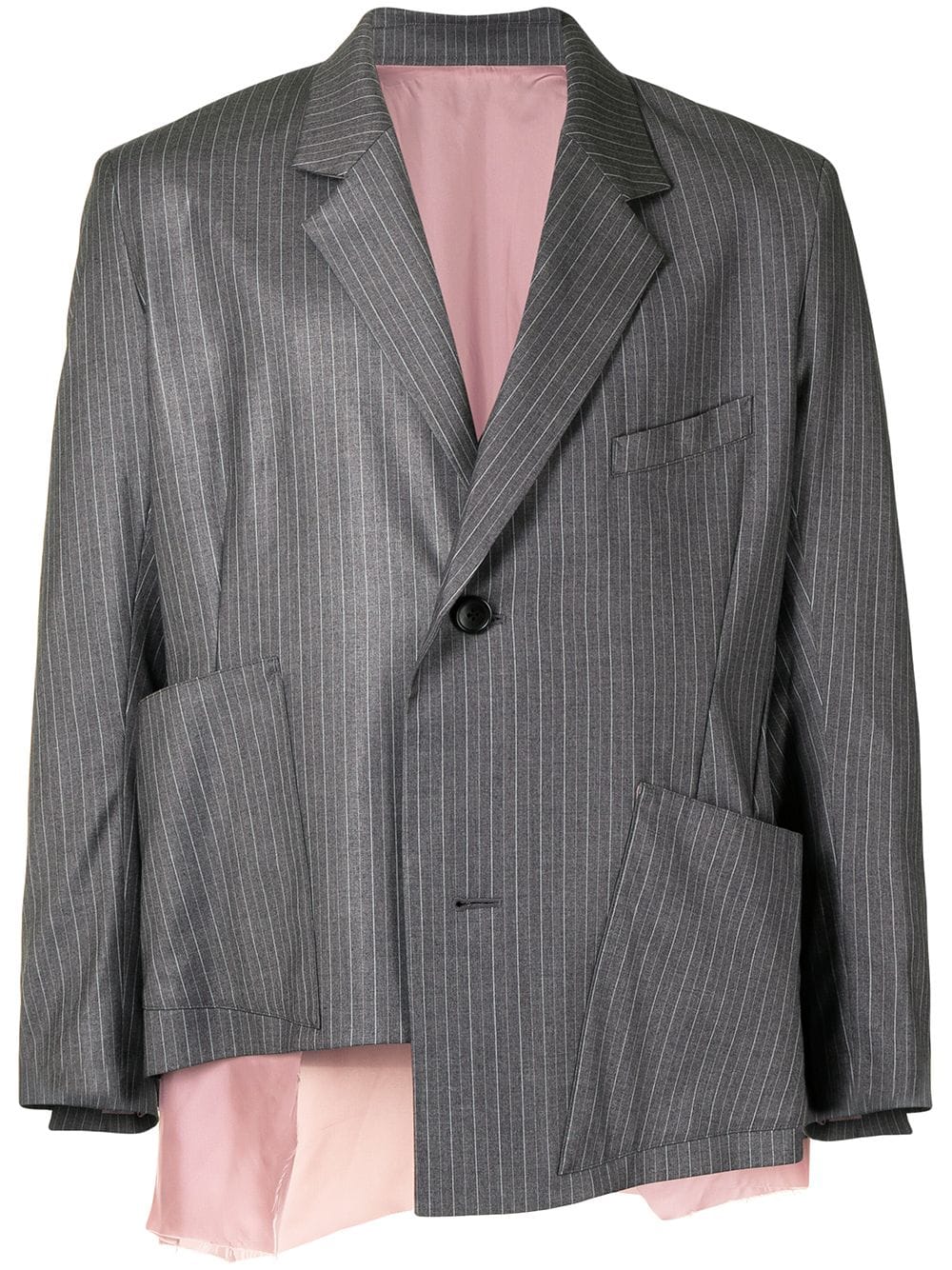 SULVAM STRIPED BOXY BLAZER