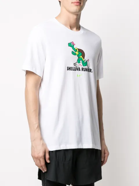 NIKE DRI FIT TEE SHELLUVA RUN BLUE