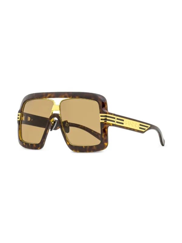 Gucci Eyewear Óculos De Sol Oversized Com Lentes Coloridas