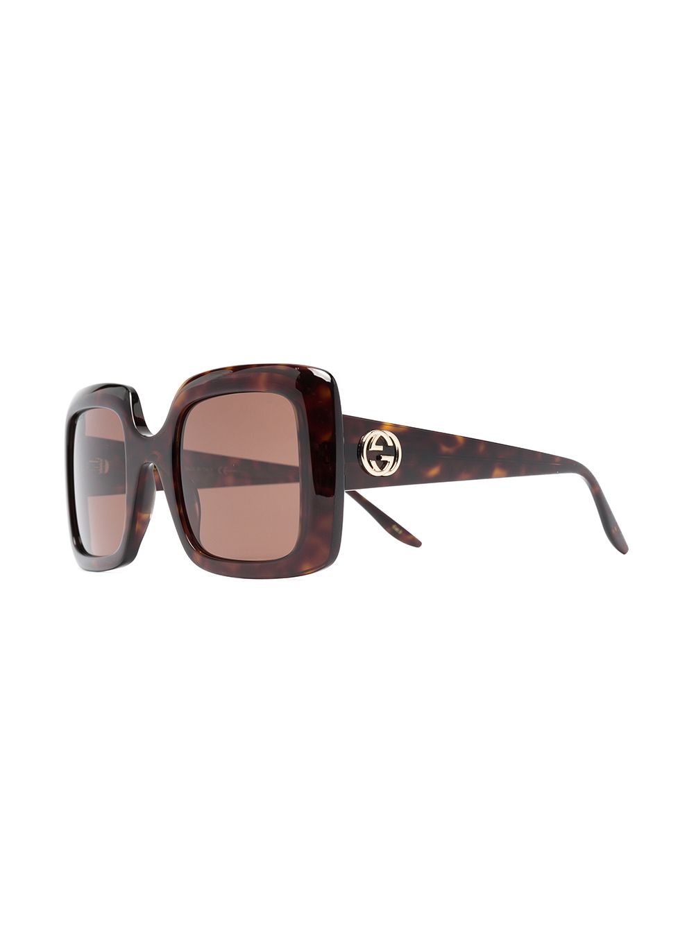 Gucci Eyewear Zonnebril met vierkant montuur - Bruin