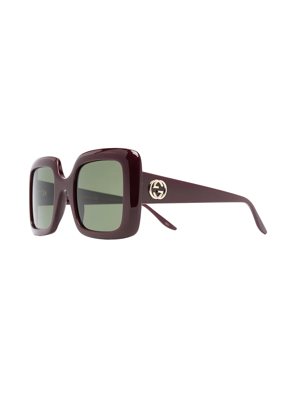 Shop Gucci Interlocking G Square-frame Sunglasses In Brown