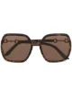 Image 1 of Gucci Eyewear oversize-frame horsebit-detail sunglasses