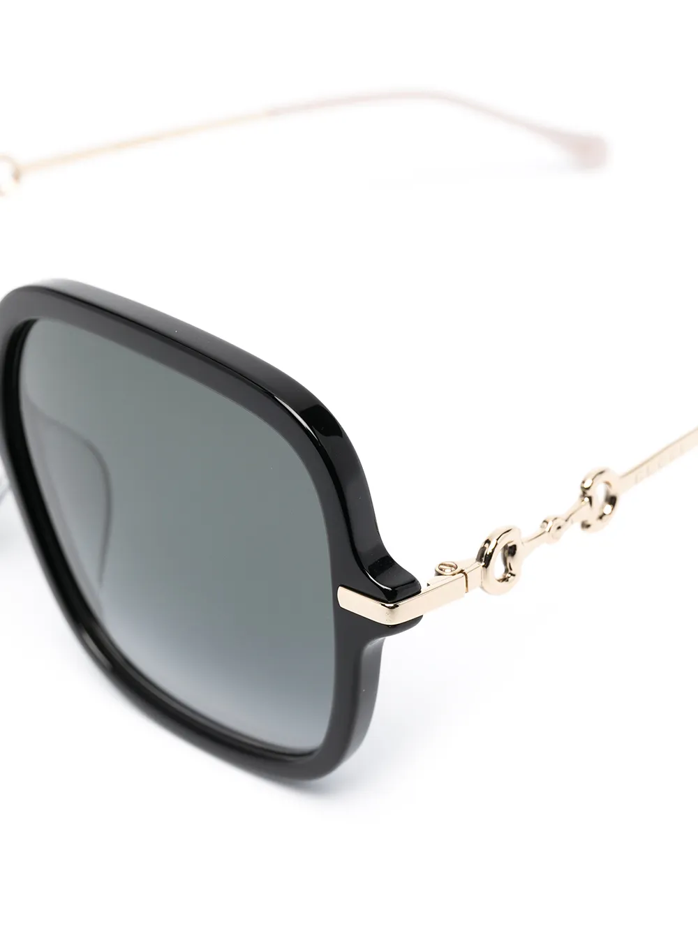 Gucci Eyewear Horsebit zonnebril met rond montuur Zwart