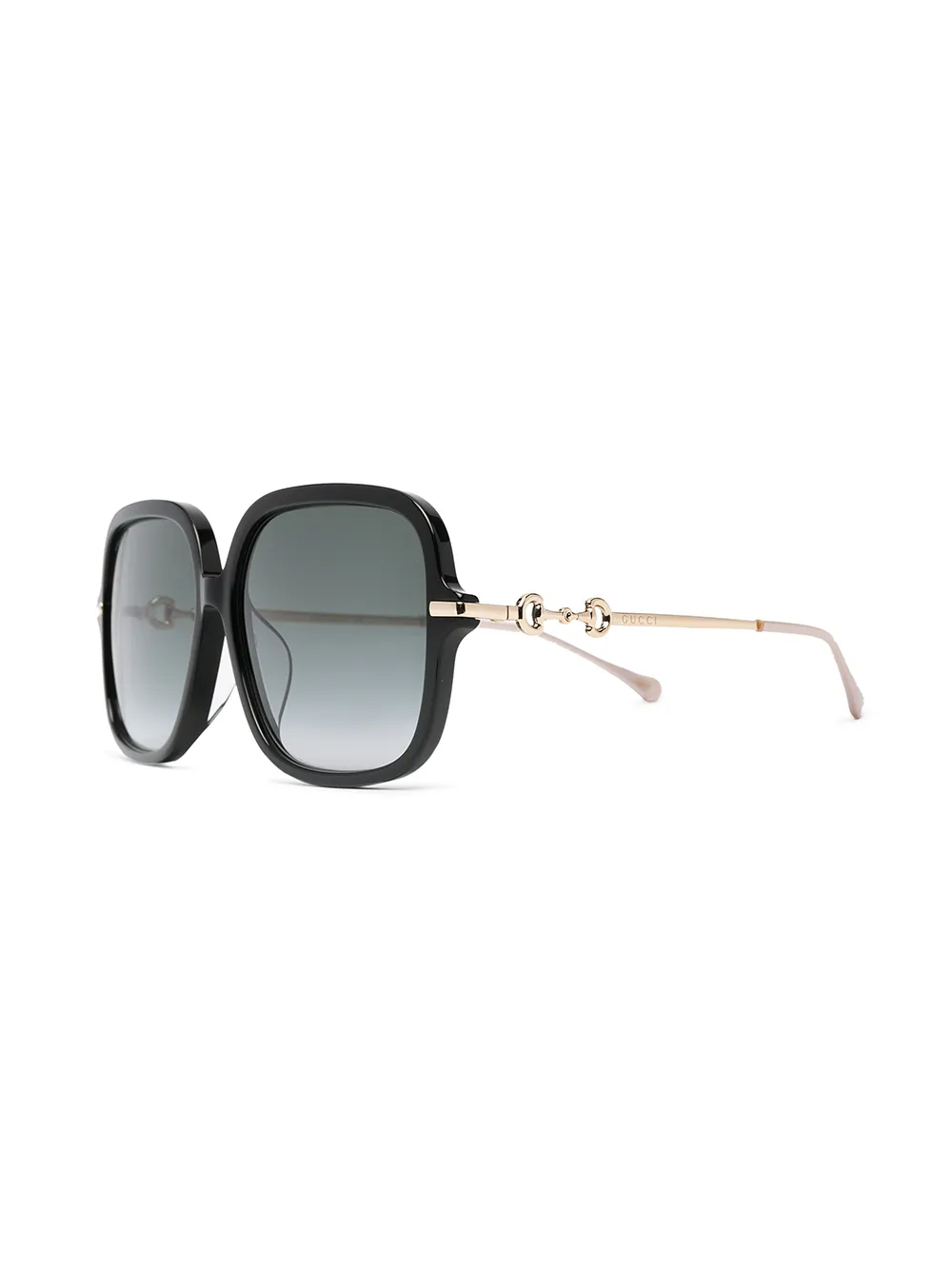 Gucci Eyewear Horsebit zonnebril met rond montuur Zwart
