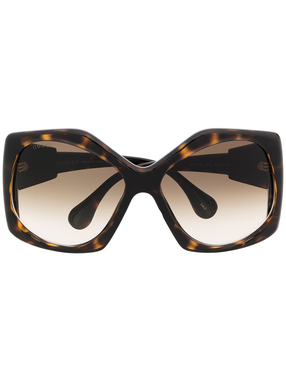 Gucci Angular-frame Oversized Sunglasses In Brown