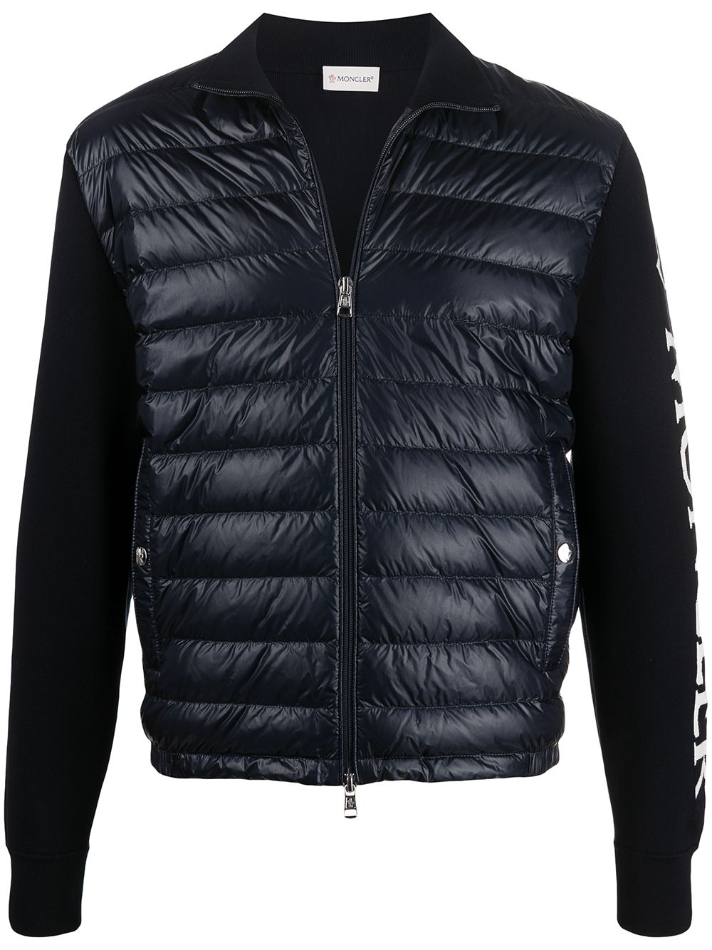 MONCLER PADDED PANEL LOGO BOMBER JACKET