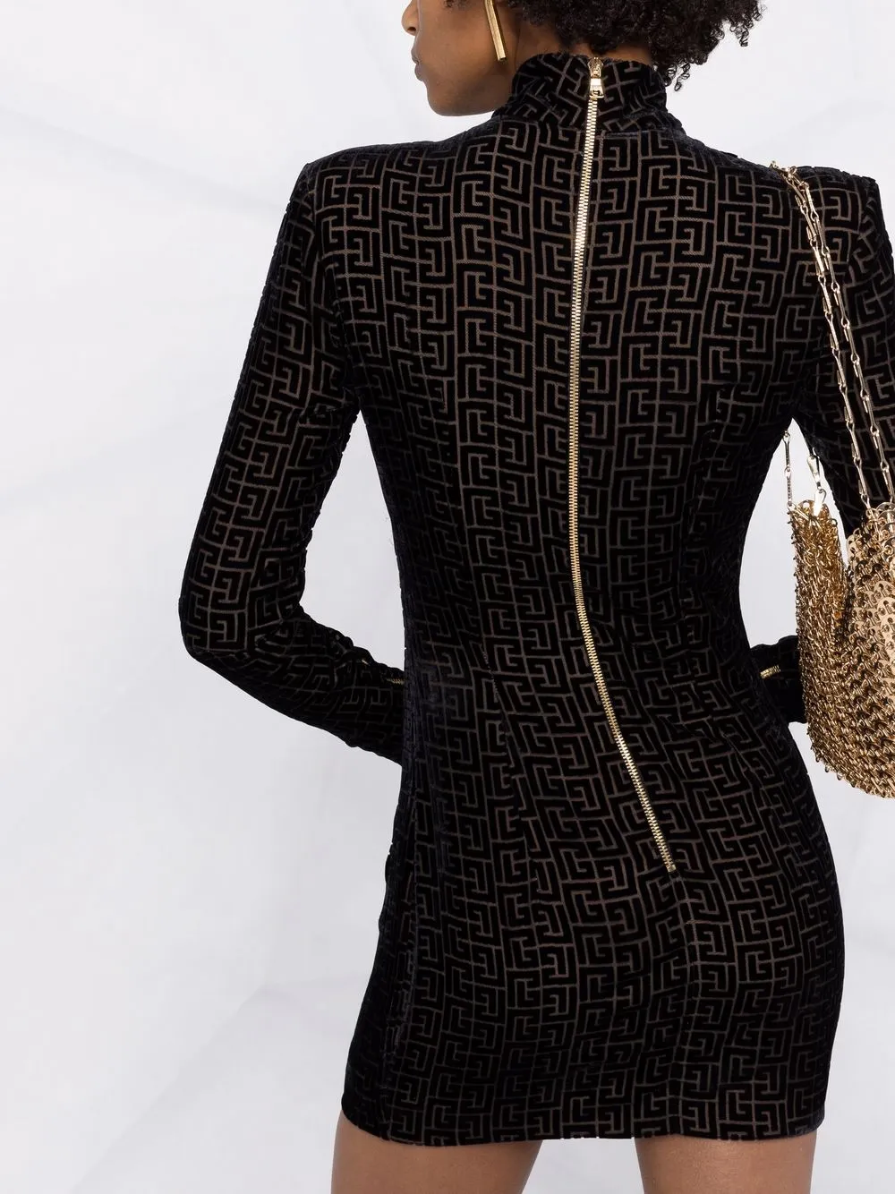 Balmain Fluwelen mini-jurk Zwart