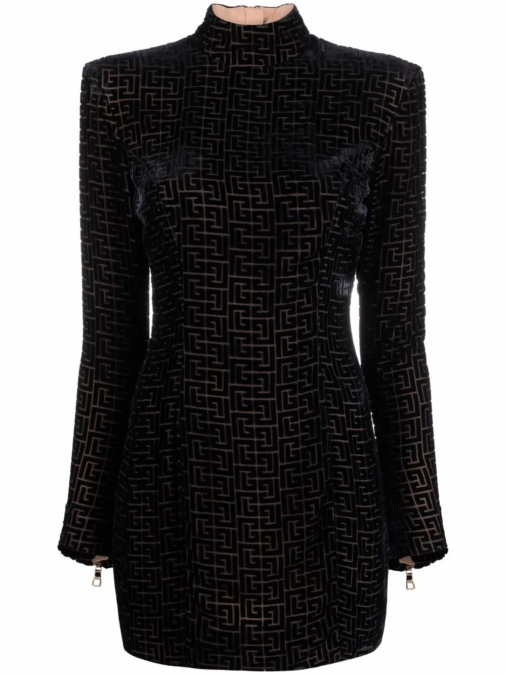 Balmain Fluwelen mini-jurk Zwart