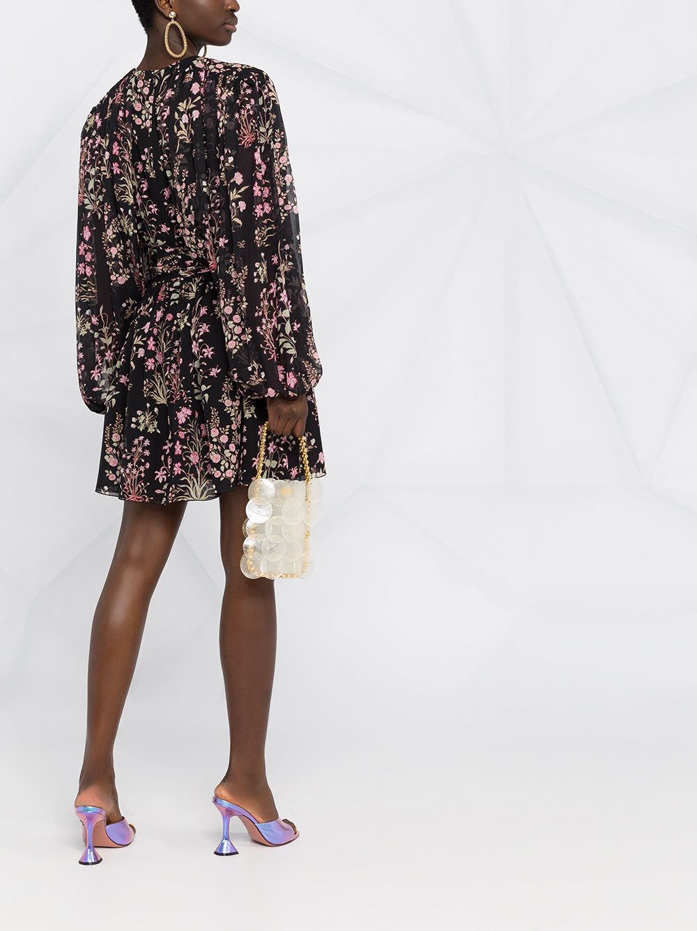 фото Giambattista valli floral-print keyhole-neck dress