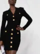 Balmain button-detail ribbed mini-dress