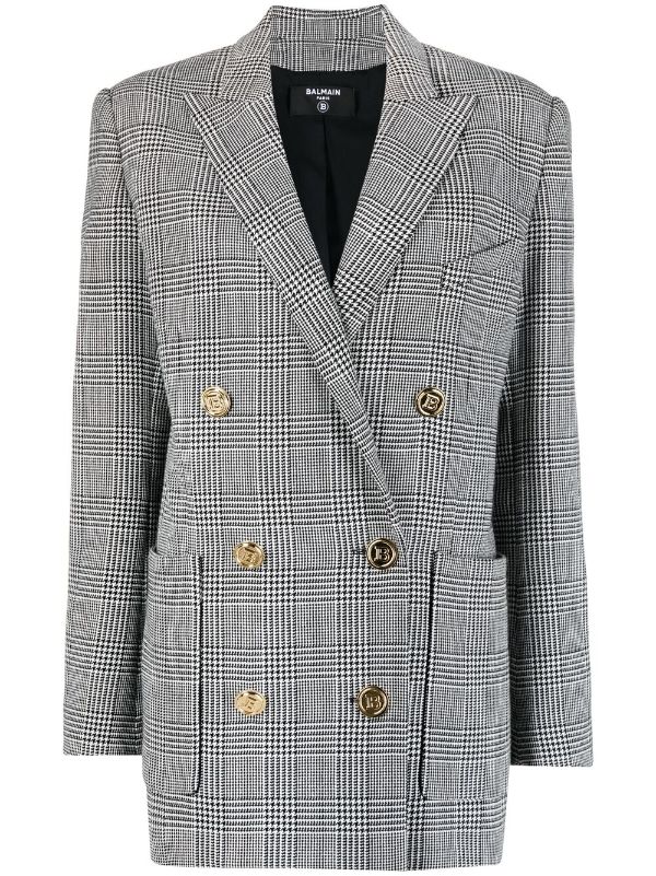 grey balmain blazer