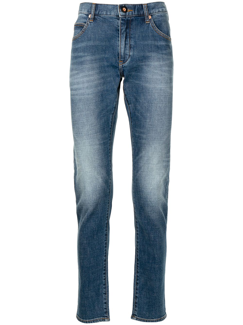 фото Emporio armani узкие джинсы с эффектом потертости