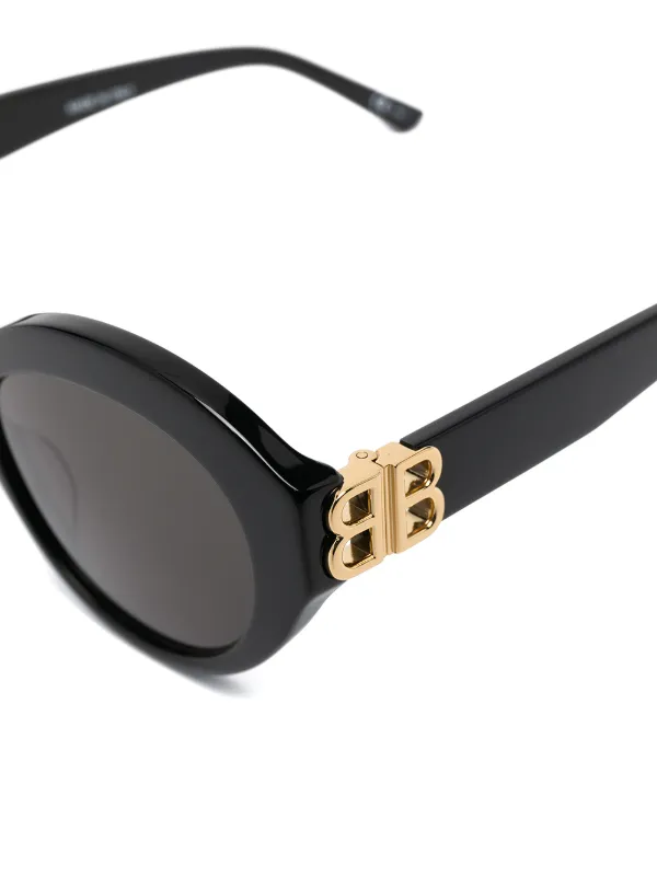 balenciaga oval sunglasses black
