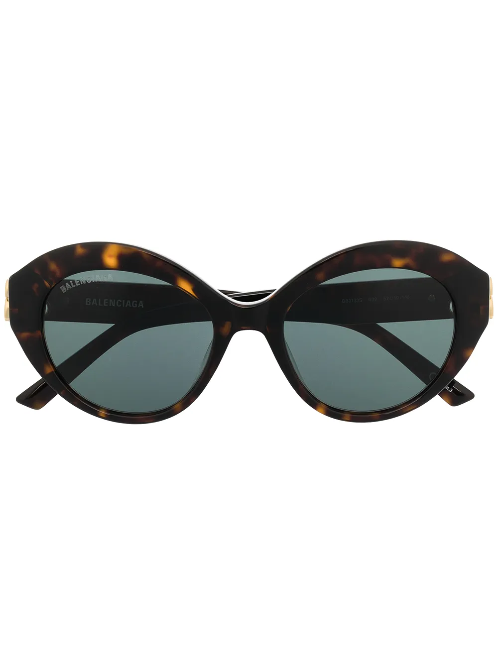 Shop Balenciaga Dynasty Oval-frame Sunglasses In Brown