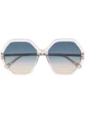 Chloé Eyewear Esther octagonal-frame sunglasses - Neutrals